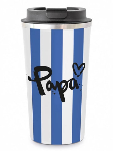 ppd Thermobecher "Papa" in Blau/ Weiß - 400 ml