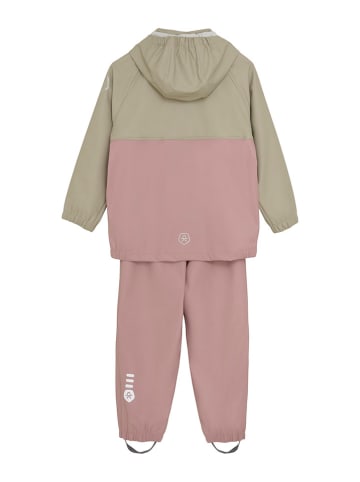 Color Kids Zestaw przeciwdeszczowy w kolorze jasnoróżowo-oliwkowym