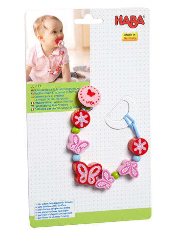 Haba Fopspeenketting "Vlinder" rood/lichtroze - vanaf de geboorte