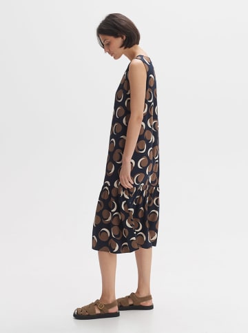 OPUS Kleid in Dunkelblau/ Hellbraun