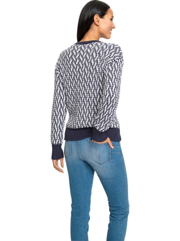Heine Pullover in Dunkelblau/ Weiß