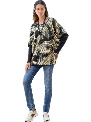 Heine Pullover in Schwarz/ Khaki
