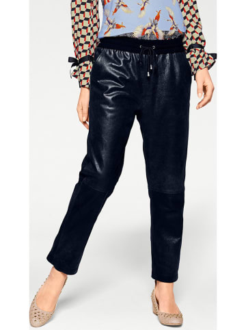 Heine Leren broek donkerblauw