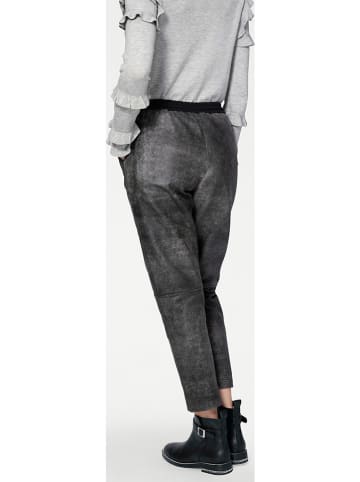 Heine Leren broek antraciet