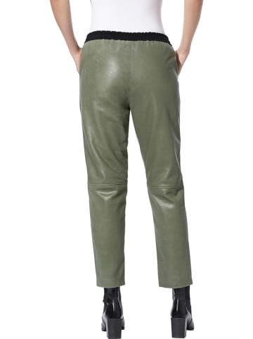 Heine Skórzane spodnie w kolorze khaki
