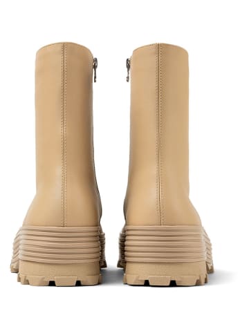 Camper Leder-Ankle-Boots in Beige