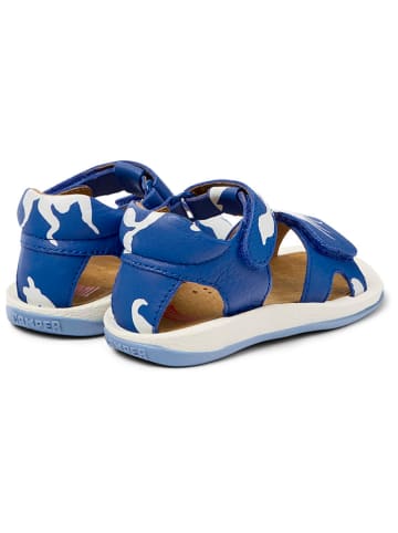 Camper Leder-Sandalen in Blau/ Weiß