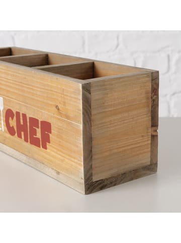 Boltze Aufbewahrungsbox "Grillzeit" in Hellbraun - (B)28 x (H)10 x (T)9 cm