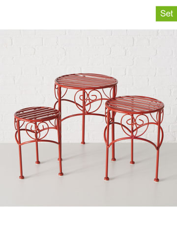Boltze 3-delige set: bijzettafels "Jasmin" rood