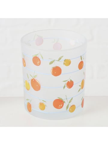 Boltze 4-delige set: windlichten "Fruits" oranje/geel/lichtblauw