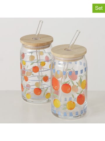 Boltze Szklanki (2 szt.) "Fruits" ze wzorem - 450 ml