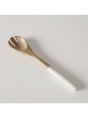 Boltze Saladebestek "Shella" lichtbruin/crème - (H)28 cm