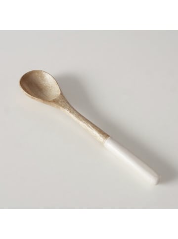 Boltze Saladebestek "Shella" lichtbruin/crème - (H)28 cm