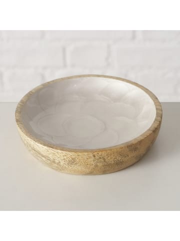 Boltze Serveerbord "Shella" lichtbruin/crème - Ø 10 cm