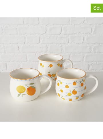 Boltze Kubki (3 szt.) "Fruits" w kolorze żółto-pomarańczowym - 180 ml