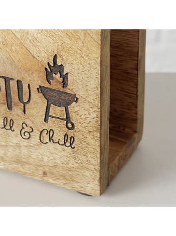 Boltze Serviettenhalter "BBQ" in Hellbraun - (B)13 x (H)10,5 x (T)6 cm