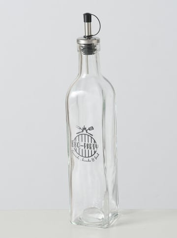 Boltze 2-delige set: olie- en azijndispenser "BBQ" transprant/zwart - 500 ml