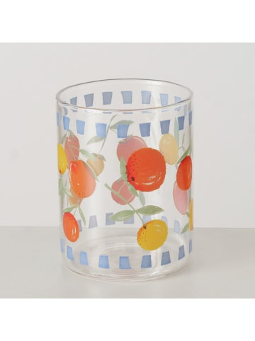 Boltze 2-delige set: drinkglazen "Fruits" meerkleurig - (H)9 x  Ø 7 cm