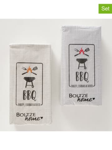 Boltze 2er-Set: Servietten "BBQ" in Beige/ Grau - 2x 16 Stück