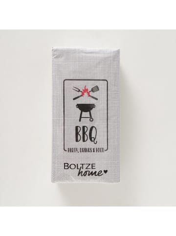 Boltze 2-delige set: servetten "BBQ" beige/grijs - 2x 16 stuks