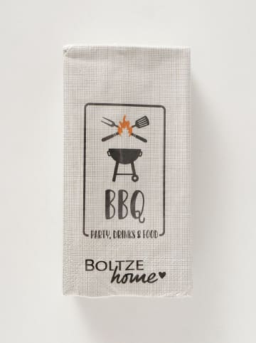 Boltze 2-delige set: servetten "BBQ" beige/grijs - 2x 16 stuks