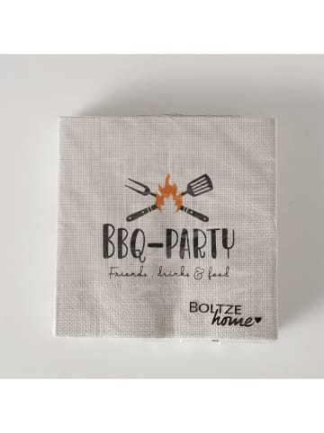 Boltze 2er-Set: Servietten "BBQ" in Beige/ Grau - 2x 20 Stück