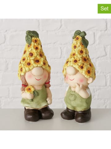 Boltze 2er-Set: Dekofiguren "Jessy" in Gelb/ Grün - (H)21 cm