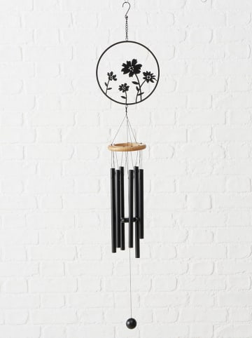 Boltze 2-delige set: windgongen "Esra" zwart - (L)47 cm