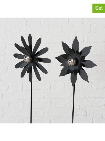 Boltze 2er-Set: Gartenstäbe "Sigalo" in Schwarz - (H)112 cm