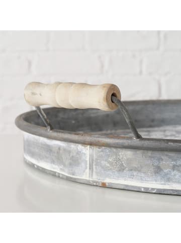 Boltze Tablett "Polly" in Grau - Ø 41 cm