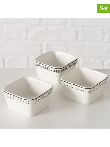 Boltze 3er-Set: Servierschalen "BBQ" in Weiß - (B)7 x (H)7 x (T)4 cm