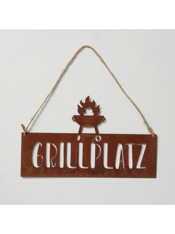 Boltze 2er-Set: Schilder "BBQ" in Braun - (B)30 x (H)8 cm