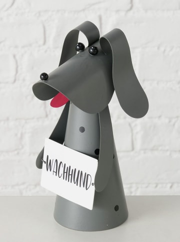 Boltze 2er-Set: Zaunsitzer "Perro" in Grau - (H)20,5 cm