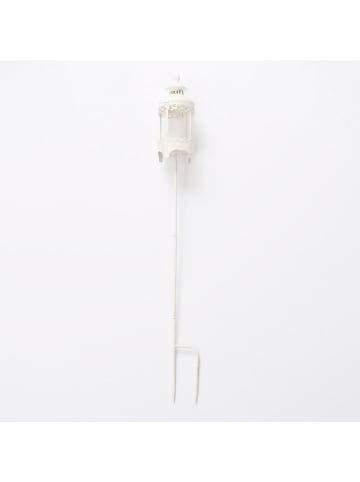 Boltze Gartenstab-Laterne "Penelope" in Creme - (H)113 cm