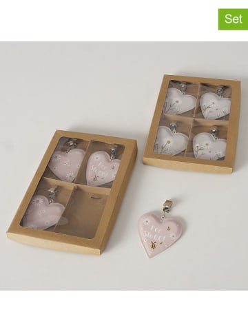 Boltze 2er-Set: Tischdeckenbeschwerer "Honey" in Weiß/ Rosa - 2x 4 Stück