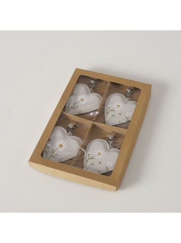Boltze 2-delige set: tafelkleedgewichten "Honey" wit/lichtroze - 2x 4 stuks