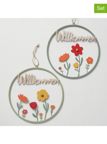 Boltze 2-delige set: decohangers "Farina" meerkleurig - Ø 30 cm