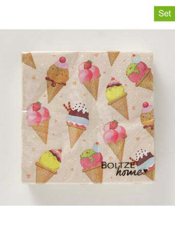 Boltze 2er-Set: Servietten "Icecream" in Bunt - 2x 20 Stück