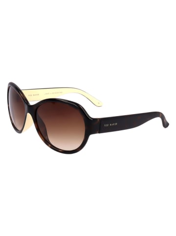 Ted Baker Damskie okulary przeciwsłoneczne w kolorze ciemnobrązowym