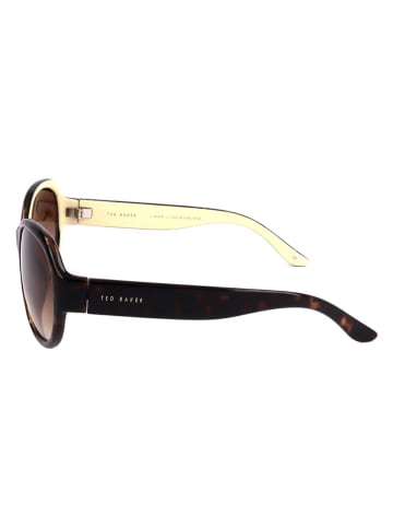 Ted Baker Damskie okulary przeciwsłoneczne w kolorze ciemnobrązowym