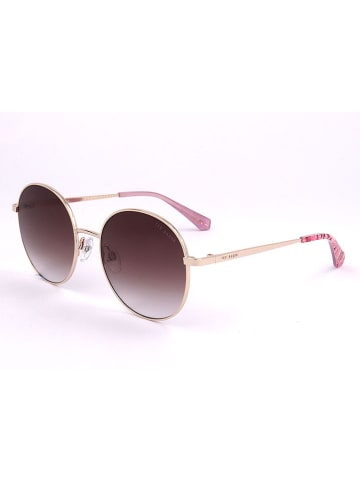 Ted Baker Damskie okulary przeciwsłoneczne w kolorze złoto-brązowo-jasnoróżowym