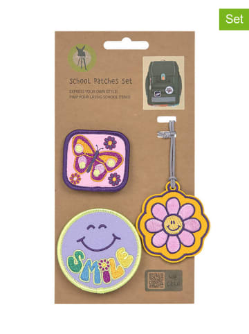 Lässig 3tlg. Patches-Set "Flowers" in Lila/ Rosa