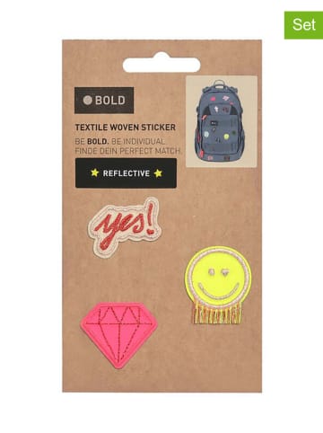 Lässig 3er-Set: Patches "Diamant" in Gelb/ Pink