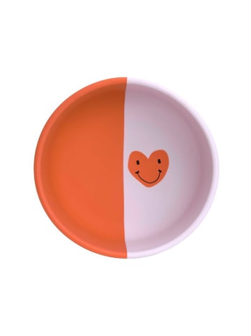 Lässig Silikon-Schale "Happy Rascals Heart" in Lila/ Rot - Ø12,5 cm