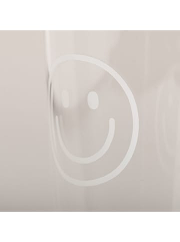 Eulenschnitt Trinkglas "Smiley" in Transparent/ Weiß - 430 ml - 430 ml