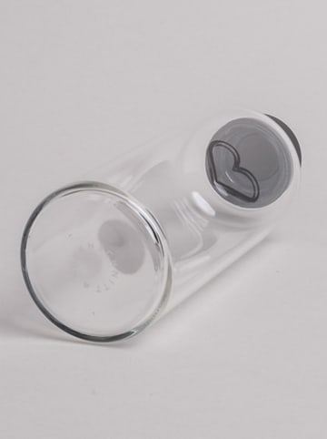 Eulenschnitt Trinkflasche "Herz" in Transparent/ Schwarz - 500 ml