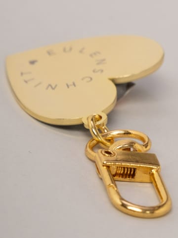 Eulenschnitt Schlüsselanhänger "Herz" in Rosa/ Gold - (L)6,8 cm