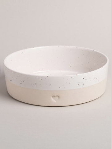 Eulenschnitt Schale in Beige/ Weiß - Ø 27 cm