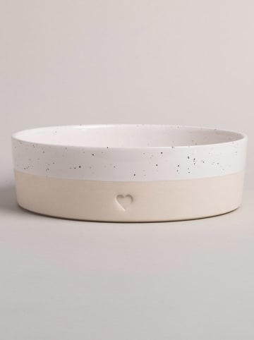 Eulenschnitt Schale in Beige/ Weiß - Ø 27 cm