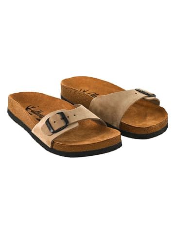 Moosefield Leder-Pantoletten in Beige
